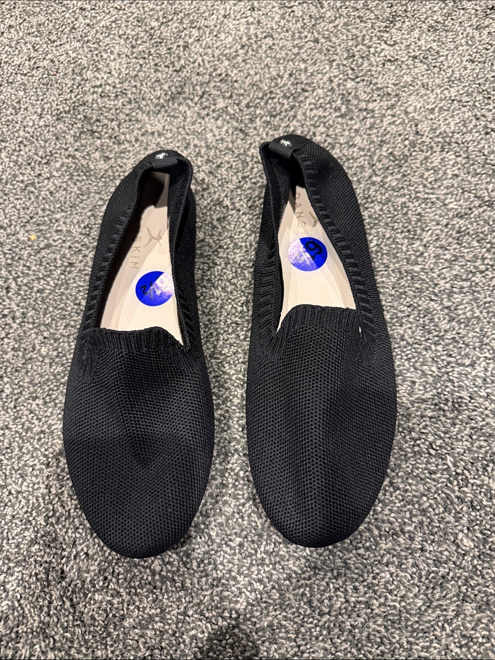 Danskin Black Knit Slip-On Loafers